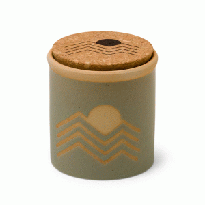 Керамична соева свещ Падивакс, Dune - зелено - Евкалипт и сандалово дърво